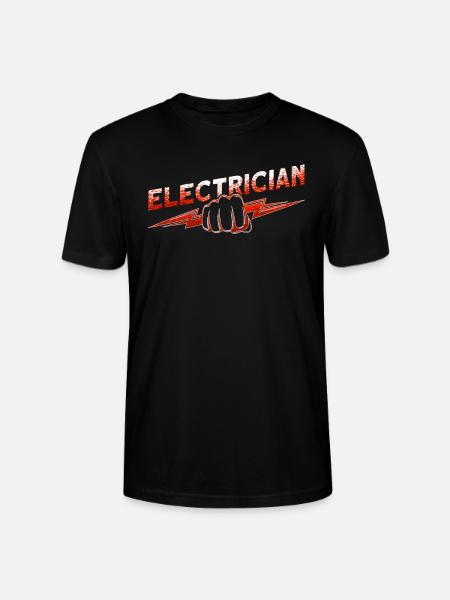 Funny Electric Worker Skull - Stanley/Stella CRAFTER Unisex Organic T-Shirt - black