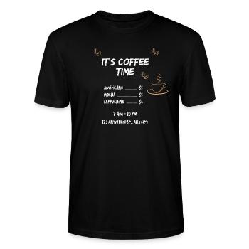 Coffee Time - Stanley/Stella CRAFTER Unisex Organic T-Shirt - black - Front - Alina (178cm) & Michal (187cm)