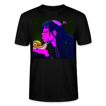 Snail Love in Japan - Stanley/Stella CRAFTER Unisex Organic T-Shirt - black - Front - Alina (178cm) & Michal (187cm)
