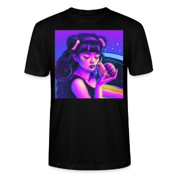 Modern snail love - Stanley/Stella CRAFTER Unisex Organic T-Shirt - black - Front - Alina (178cm) & Michal (187cm)
