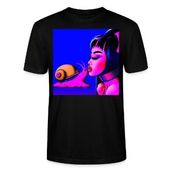 Artful Snails Love - Stanley/Stella CRAFTER Unisex Organic T-Shirt - black - Front - Alina (178cm) & Michal (187cm)