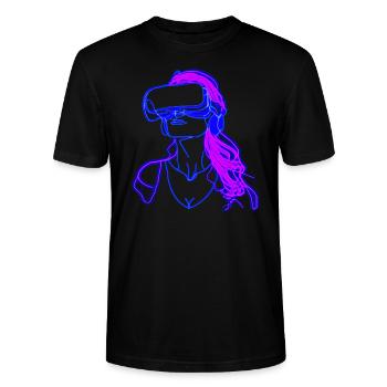 VR Neonline Girl - Stanley/Stella Unisex Bio-T-Shirt CRAFTER - Schwarz - Vorne - Alina (178cm) & Michal (187cm)