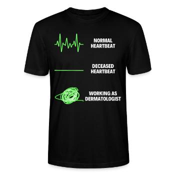 Dermatologue Médecin spécialiste Spécialiste de la peau - T-shirt bio CRAFTER Stanley Stella Unisexe - noir - Devant - Alina (178cm) & Michal (187cm)
