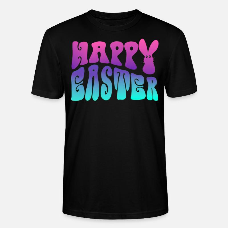Happy Easter Schriftzug - Stanley/Stella Unisex Bio-T-Shirt CRAFTER - Schwarz