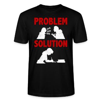 Écriture romanesque Narrative Problème Solution - T-shirt bio CRAFTER Stanley Stella Unisexe - noir - Devant - Alina (178cm) & Michal (187cm)
