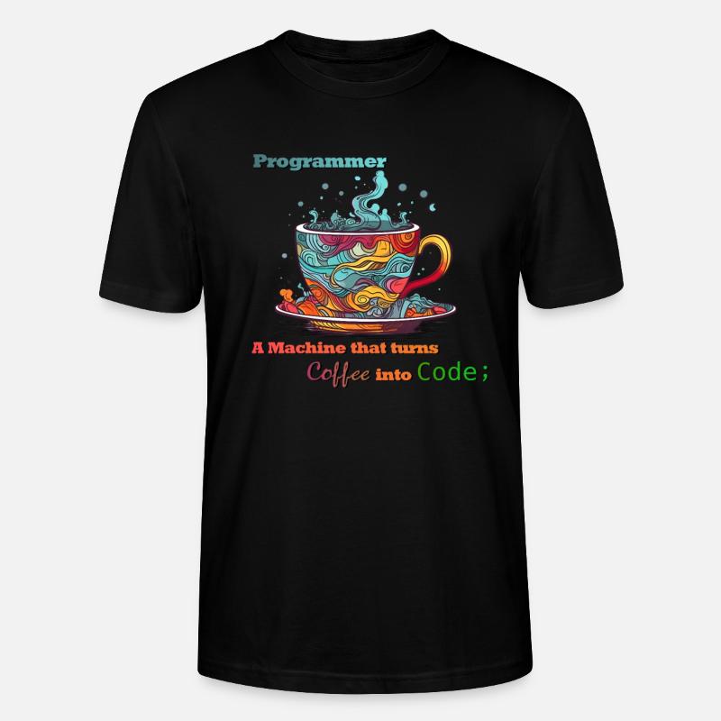 Programmer - Coffee into Code - Stanley/Stella Unisex Bio-T-Shirt CRAFTER - Schwarz