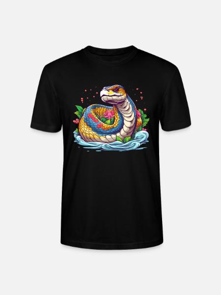 Rainbow Anaconda - Stanley/Stella CRAFTER Unisex Organic T-Shirt - black