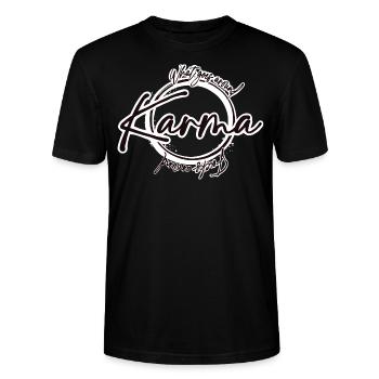 Karma - Stanley/Stella CRAFTER Unisex Organic T-Shirt - black - Front - Alina (178cm) & Michal (187cm)