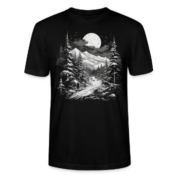 Wald Natur Landschaft Hüte - Stanley/Stella Unisex Bio-T-Shirt CRAFTER - Schwarz - Vorne - Alina (178cm) & Michal (187cm)