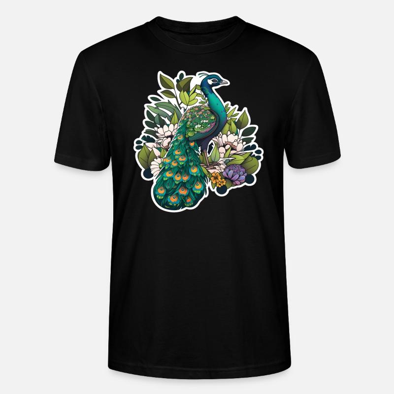Beau paon - T-shirt bio CRAFTER Stanley Stella Unisexe - noir