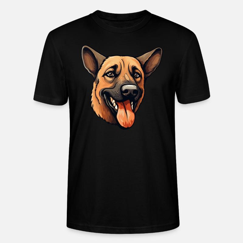 Malinois Dog Face - Compagnon Pawsome - T-shirt bio CRAFTER Stanley Stella Unisexe - noir