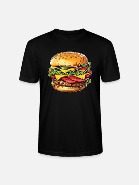 Cheeseburger euphoria - Stanley/Stella CRAFTER Unisex Organic T-Shirt - black