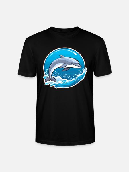 Dolphin - Oceanic Opus - Stanley/Stella CRAFTER Unisex Organic T-Shirt - black