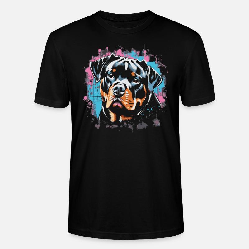 Rottweiler Graffiti Look - Stanley/Stella Unisex Bio-T-Shirt CRAFTER - Schwarz