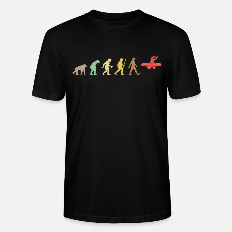 Snowboarding Retro Snowboard Evolution Snowboarder - Stanley/Stella CRAFTER Unisex Organic T-Shirt - black