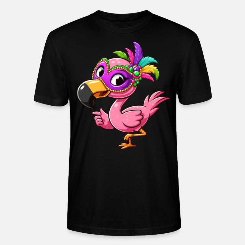 Mardi Gras Comic Flamingo - Stanley/Stella Unisex Bio-T-Shirt CRAFTER - Schwarz