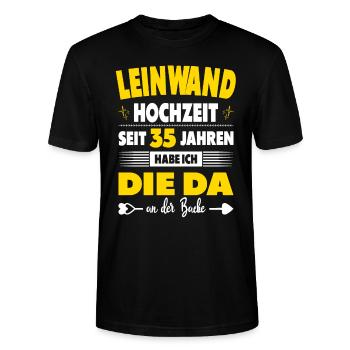 35 Hochzeitstag 35 Jahre Ehe Leinwandhochzeit - Stanley/Stella Unisex Bio-T-Shirt CRAFTER - Schwarz - Vorne - Alina (178cm) & Michal (187cm)