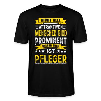 Nicht Alle Menschen Sind Prominent Pfleger - Stanley/Stella Unisex Bio-T-Shirt CRAFTER - Schwarz - Vorne - Alina (178cm) & Michal (187cm)
