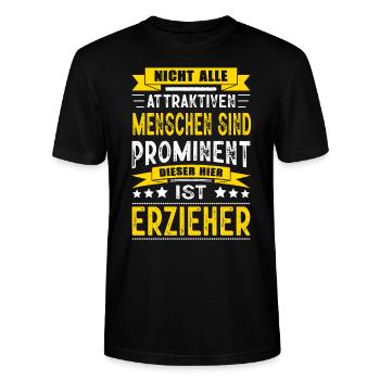 Nicht Alle Menschen Sind Prominent Erzieher Kita - Stanley/Stella Unisex Bio-T-Shirt CRAFTER - Schwarz - Vorne - Alina (178cm) & Michal (187cm)