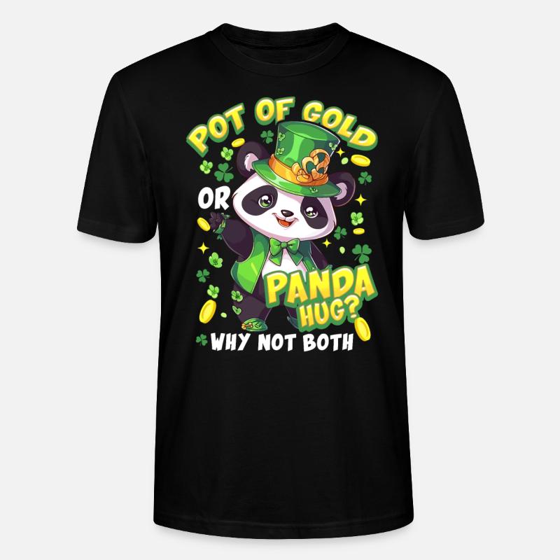 Câlin Panda de la Saint-Patrick - T-shirt bio CRAFTER Stanley Stella Unisexe - noir