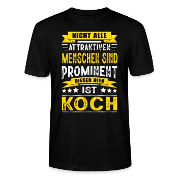 Nicht Alle Menschen Sind Prominent Koch - Stanley/Stella Unisex Bio-T-Shirt CRAFTER - Schwarz - Vorne - Alina (178cm) & Michal (187cm)