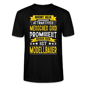 Nicht Alle Menschen Sind Prominent Modellbauer - Stanley/Stella Unisex Bio-T-Shirt CRAFTER - Schwarz - Vorne - Alina (178cm) & Michal (187cm)