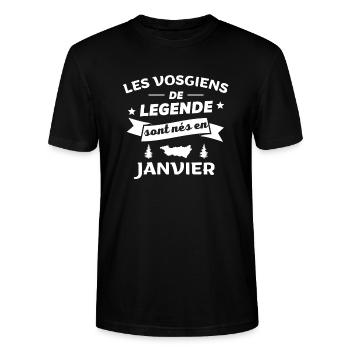 les vosgiens de legende nés en janvier - T-shirt bio CRAFTER Stanley Stella Unisexe - noir - Devant - Alina (178cm) & Michal (187cm)