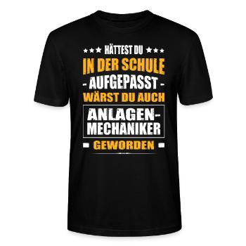 Hättest In Der Schule Aufgepasst Anlagenmechaniker - Stanley/Stella Unisex Bio-T-Shirt CRAFTER - Schwarz - Vorne - Alina (178cm) & Michal (187cm)
