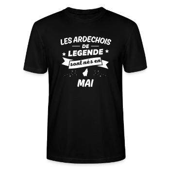 les ardechois de legende nés en mai - T-shirt bio CRAFTER Stanley Stella Unisexe - noir - Devant - Alina (178cm) & Michal (187cm)