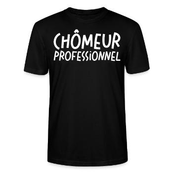 Homme Chômeur Professionnel - T-shirt bio CRAFTER Stanley Stella Unisexe - noir - Devant - Alina (178cm) & Michal (187cm)