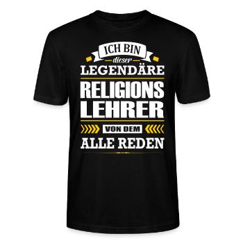Ich Bin Dieser Legendäre Religionslehrer Lehrer - Stanley/Stella Unisex Bio-T-Shirt CRAFTER - Schwarz - Vorne - Alina (178cm) & Michal (187cm)