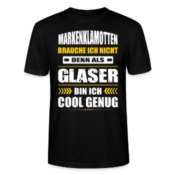 Markenklamotten Brauche Ich Nicht Glaser Meister - Stanley/Stella Unisex Bio-T-Shirt CRAFTER - Schwarz - Vorne - Alina (178cm) & Michal (187cm)
