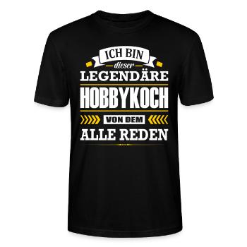Dieser Legendäre Hobbykoch Von Dem Alle Reden - Stanley/Stella Unisex Bio-T-Shirt CRAFTER - Schwarz - Vorne - Alina (178cm) & Michal (187cm)