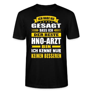 Ich Habe Nie Gesagt Der Beste HNO-Arzt Arzt - Stanley/Stella Unisex Bio-T-Shirt CRAFTER - Schwarz - Vorne - Alina (178cm) & Michal (187cm)