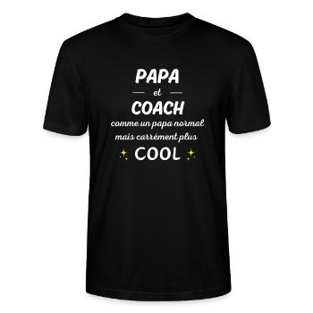 papa et coach papa plus cool - T-shirt bio CRAFTER Stanley Stella Unisexe - noir - Devant - Alina (178cm) & Michal (187cm)