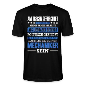 Mechaniker Am Tresen Gefürchtet Mechatroniker Auto - Stanley/Stella Unisex Bio-T-Shirt CRAFTER - Schwarz - Vorne - Alina (178cm) & Michal (187cm)