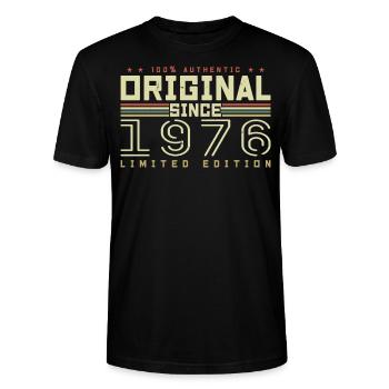 Original 1976 Cadeau Anniversaire 1976 Rétro 1976 - T-shirt bio CRAFTER Stanley Stella Unisexe - noir - Devant - Alina (178cm) & Michal (187cm)
