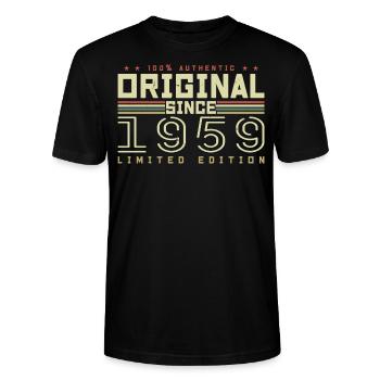 Original 1959 Retro 1959 Geburtstagsgeschenk - Stanley/Stella Unisex Bio-T-Shirt CRAFTER - Schwarz - Vorne - Alina (178cm) & Michal (187cm)