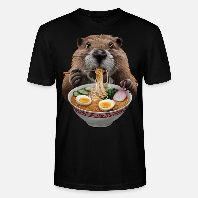 Biber Ramen - Stanley/Stella Unisex Bio-T-Shirt CRAFTER - Schwarz