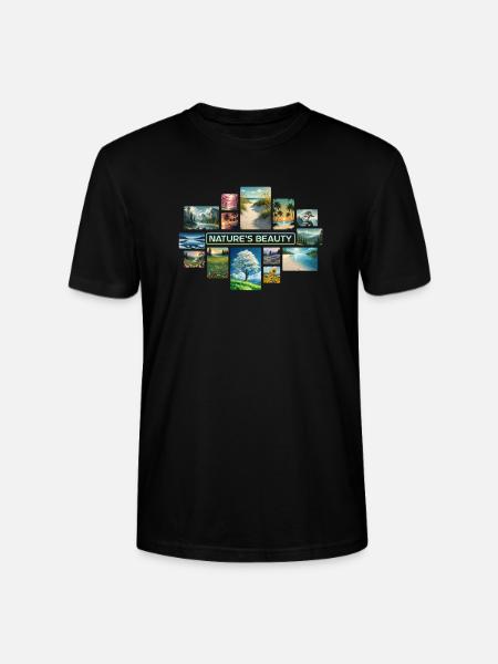 Nature's Beauty Collage - Stanley/Stella CRAFTER Unisex Organic T-Shirt - black