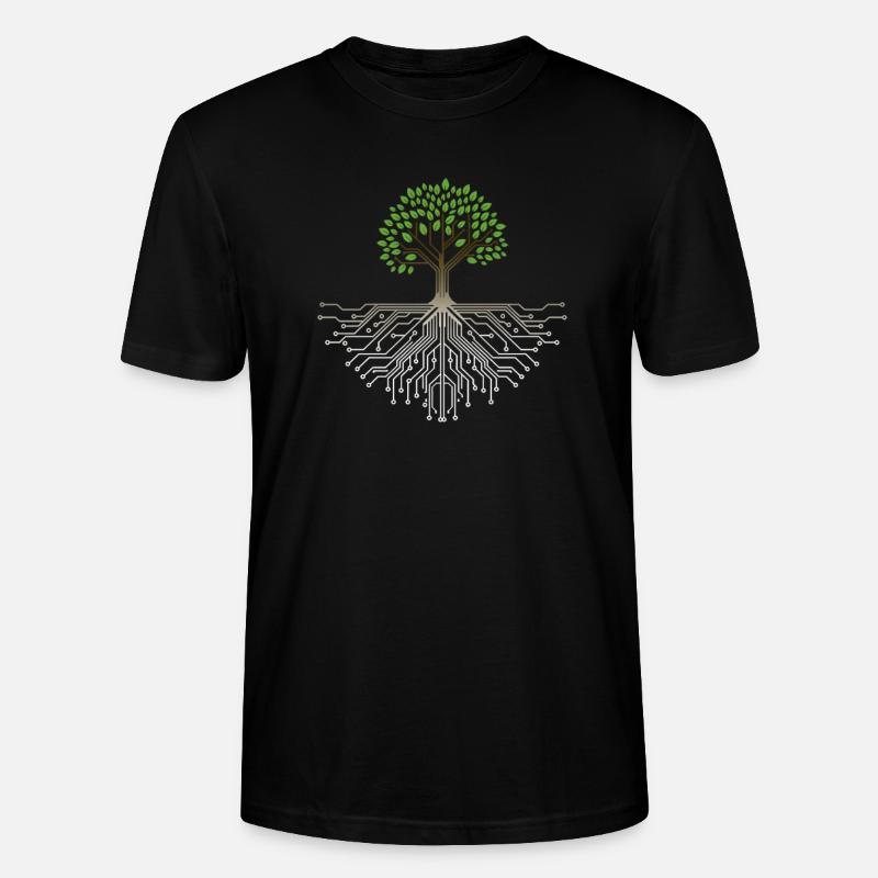 Tech Tree: Nature & Technology Fusion - Stanley/Stella CRAFTER Unisex Organic T-Shirt - black