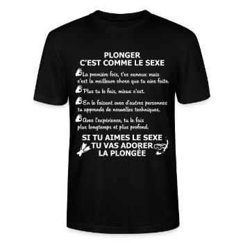 Plonger c'est comme le sexe - T-shirt bio CRAFTER Stanley Stella Unisexe - noir - Devant - Alina (178cm) & Michal (187cm)