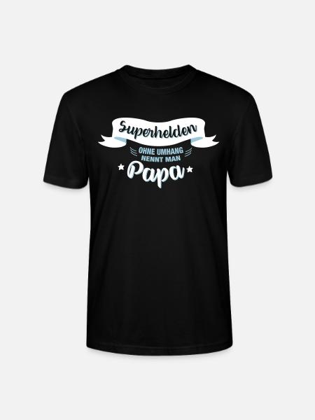Superheld Papa - Stanley/Stella Unisex Bio-T-Shirt CRAFTER - Schwarz