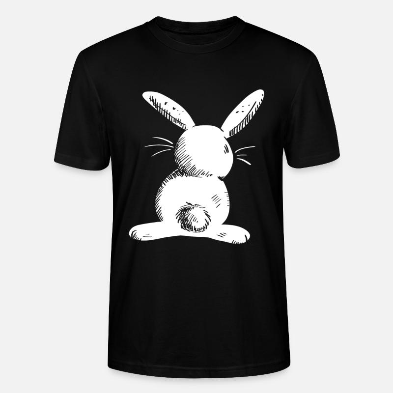 White long eared hare comic - Stanley/Stella CRAFTER Unisex Organic T-Shirt - black