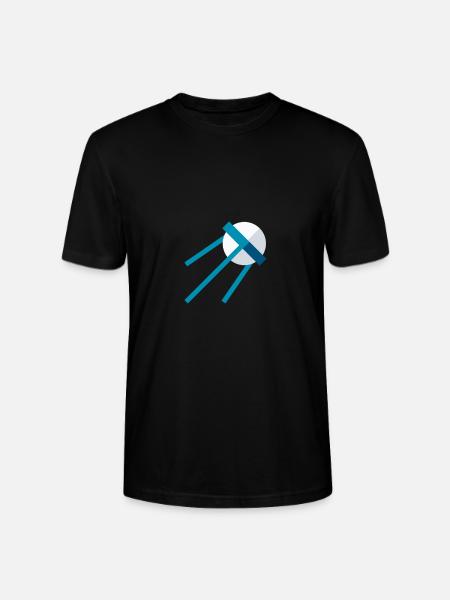 Satellite in Space – Blue Space Icon - Stanley/Stella CRAFTER Unisex Organic T-Shirt - black
