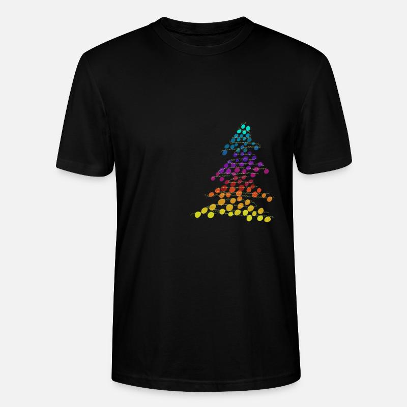 Regenbogen Neon-Weihnachtsbaum – Dots & Lights - Stanley/Stella Unisex Bio-T-Shirt CRAFTER - Schwarz