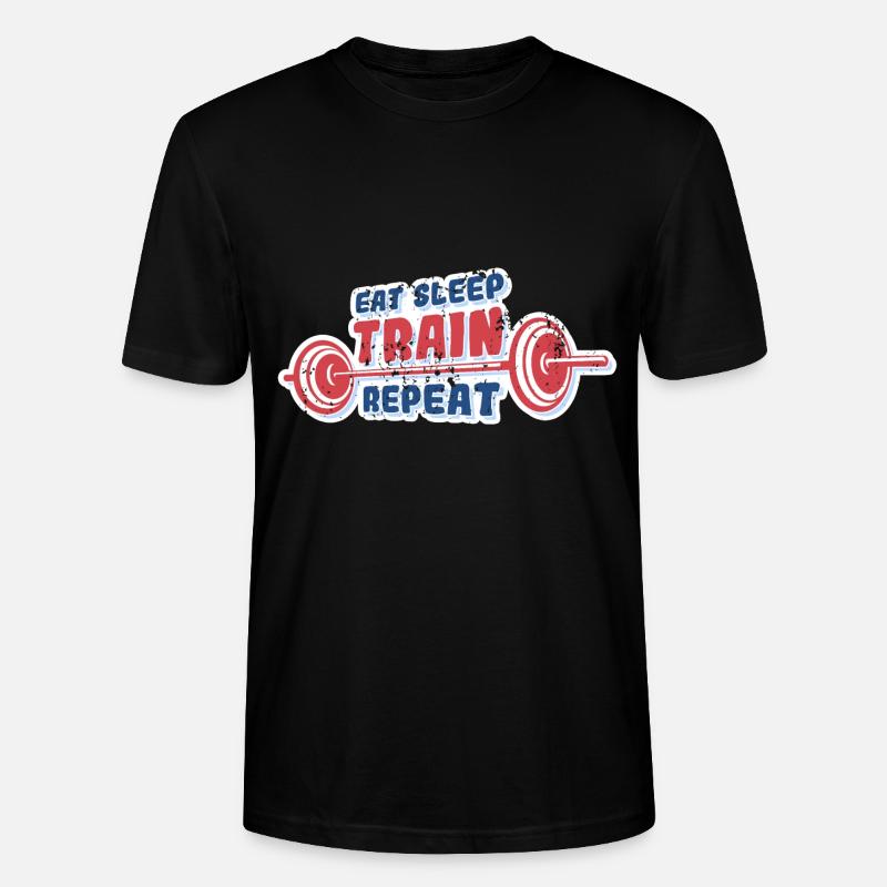 Manger dormir train répéter - T-shirt bio CRAFTER Stanley Stella Unisexe - noir