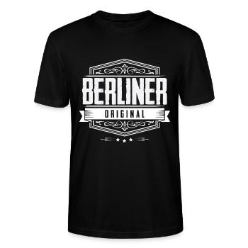 Berliner Original - Berlin - Stanley/Stella Unisex Bio-T-Shirt CRAFTER - Schwarz - Vorne - Alina (178cm) & Michal (187cm)