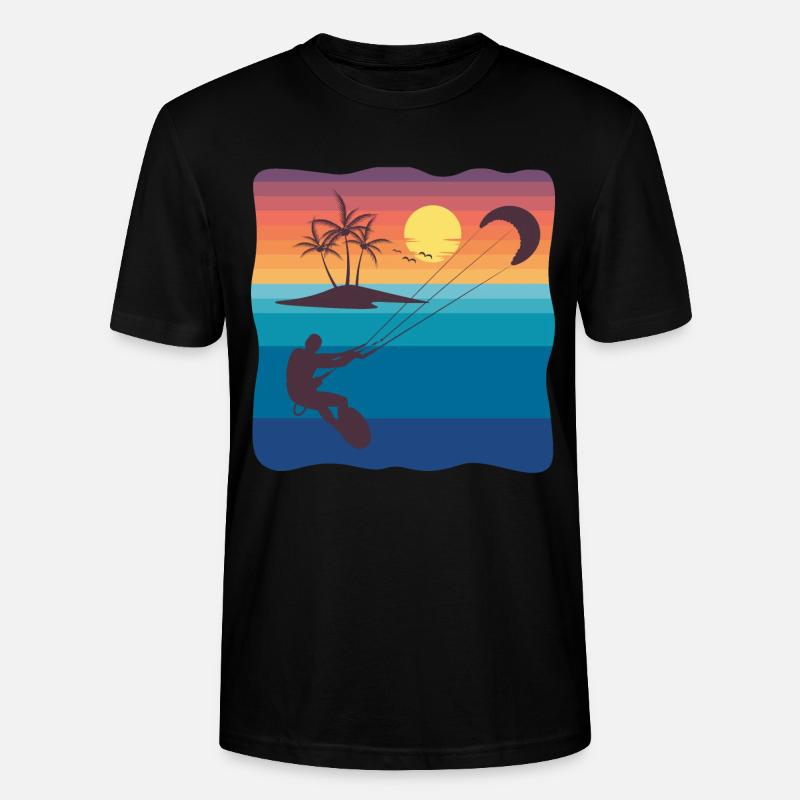 Kiten coucher de soleil - T-shirt bio CRAFTER Stanley Stella Unisexe - noir