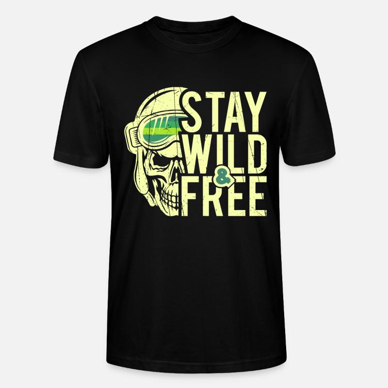 Restez sauvage et libre - Design - T-shirt bio CRAFTER Stanley Stella Unisexe - noir